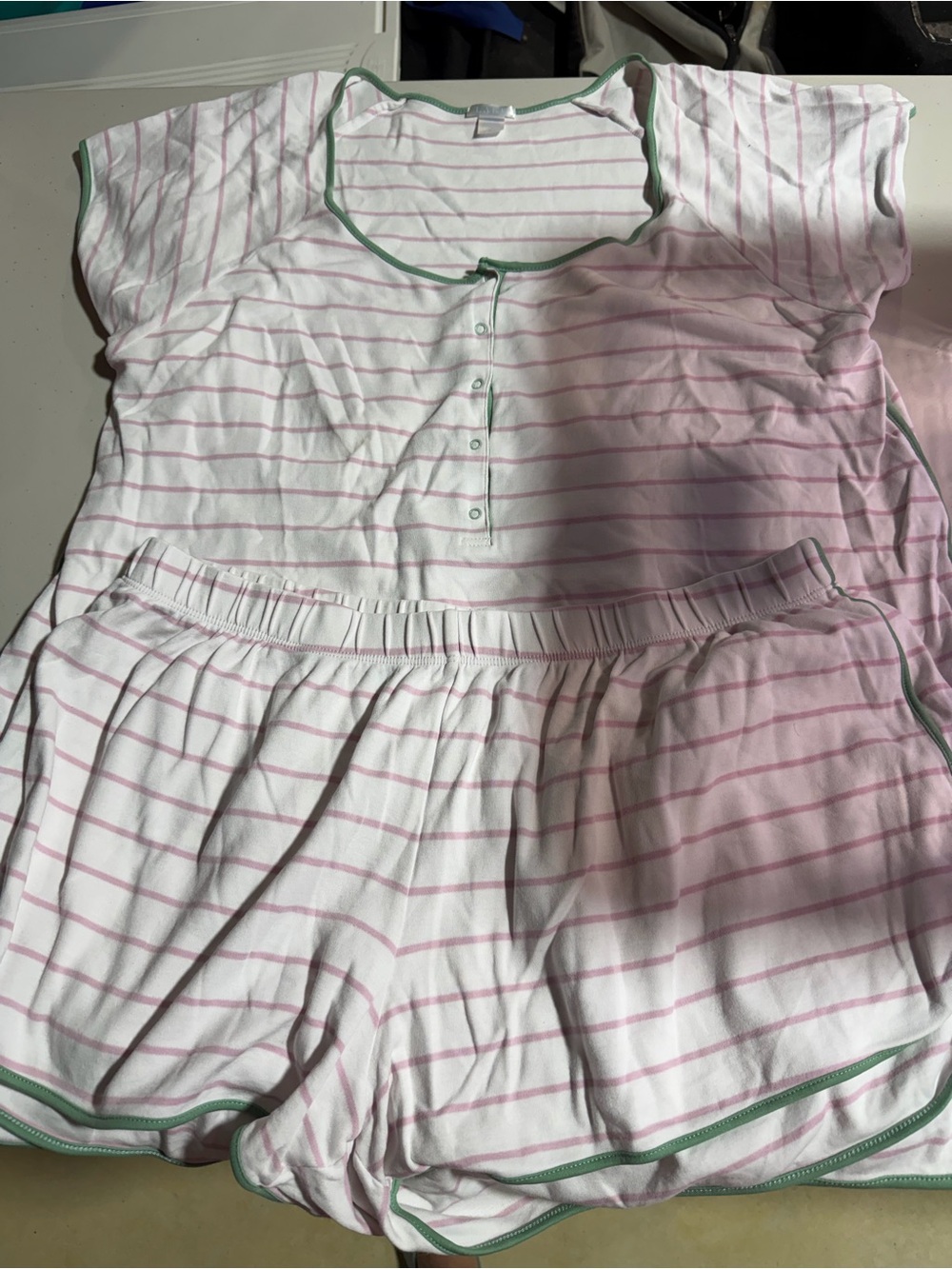 Striped Short Sleeve Pajama Set Maternity Lake Pajamas